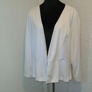 Eloquii Elegant White Open-Front Blazer